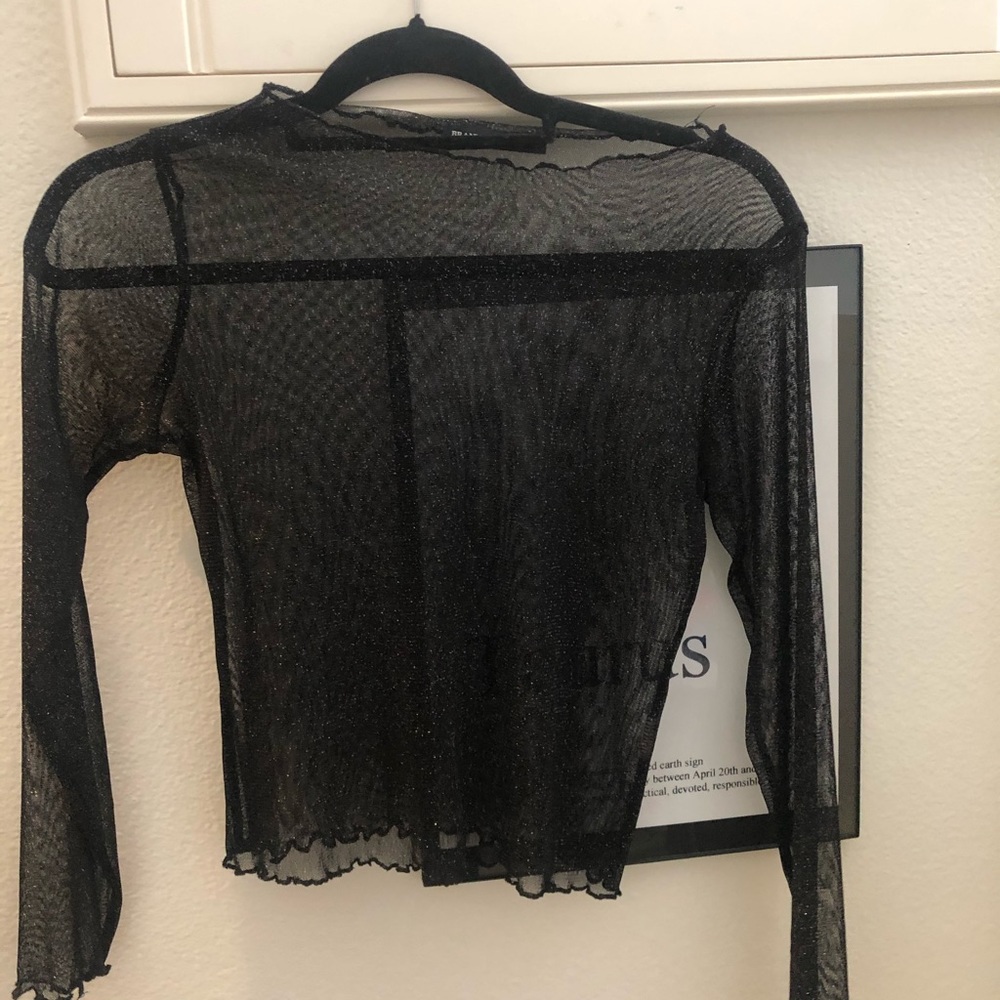 Brandy Melville Sheer Sparkle Shirt